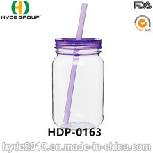 Frasco plástico da única parede 16oz, frasco de pedreiro livre de BPA (HDP-0163)